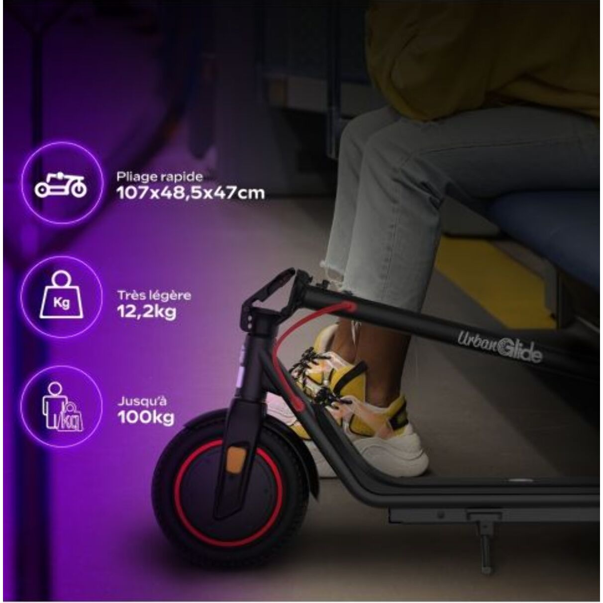 Trottinette électrique Urbanglide Ride 85 Lite – 25 km/h, Autonomie 20 km, 8,5 pouces