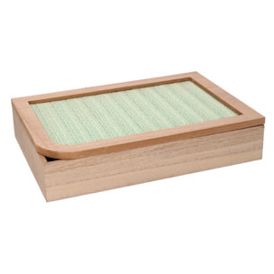 Scatola portathe in legno marrone rettangolare cm20x6x29