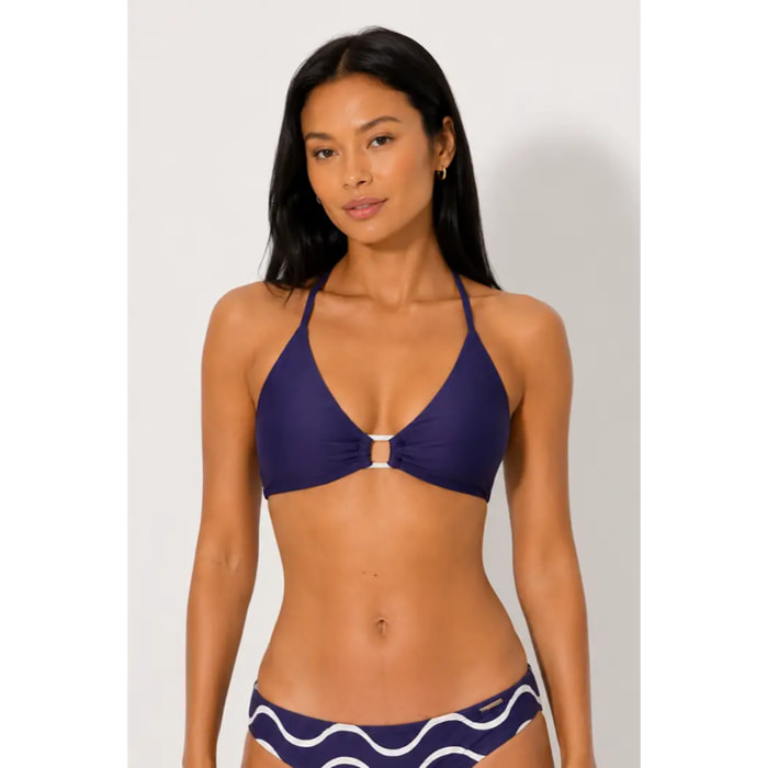 Top bikini a triangolo Blu