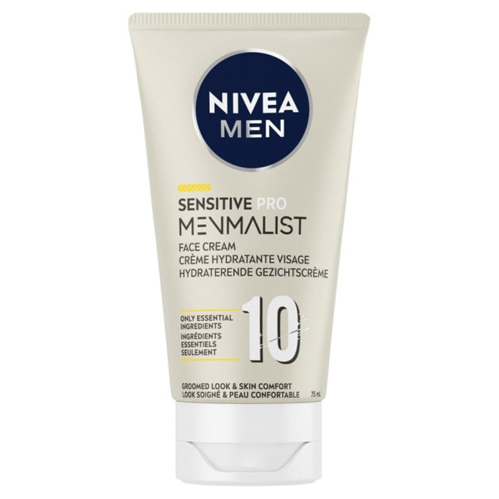 Crème hydratante visage homme NIVEA MEN peaux sensibles de 10 ingrédients seulement Sensitive Pro Me