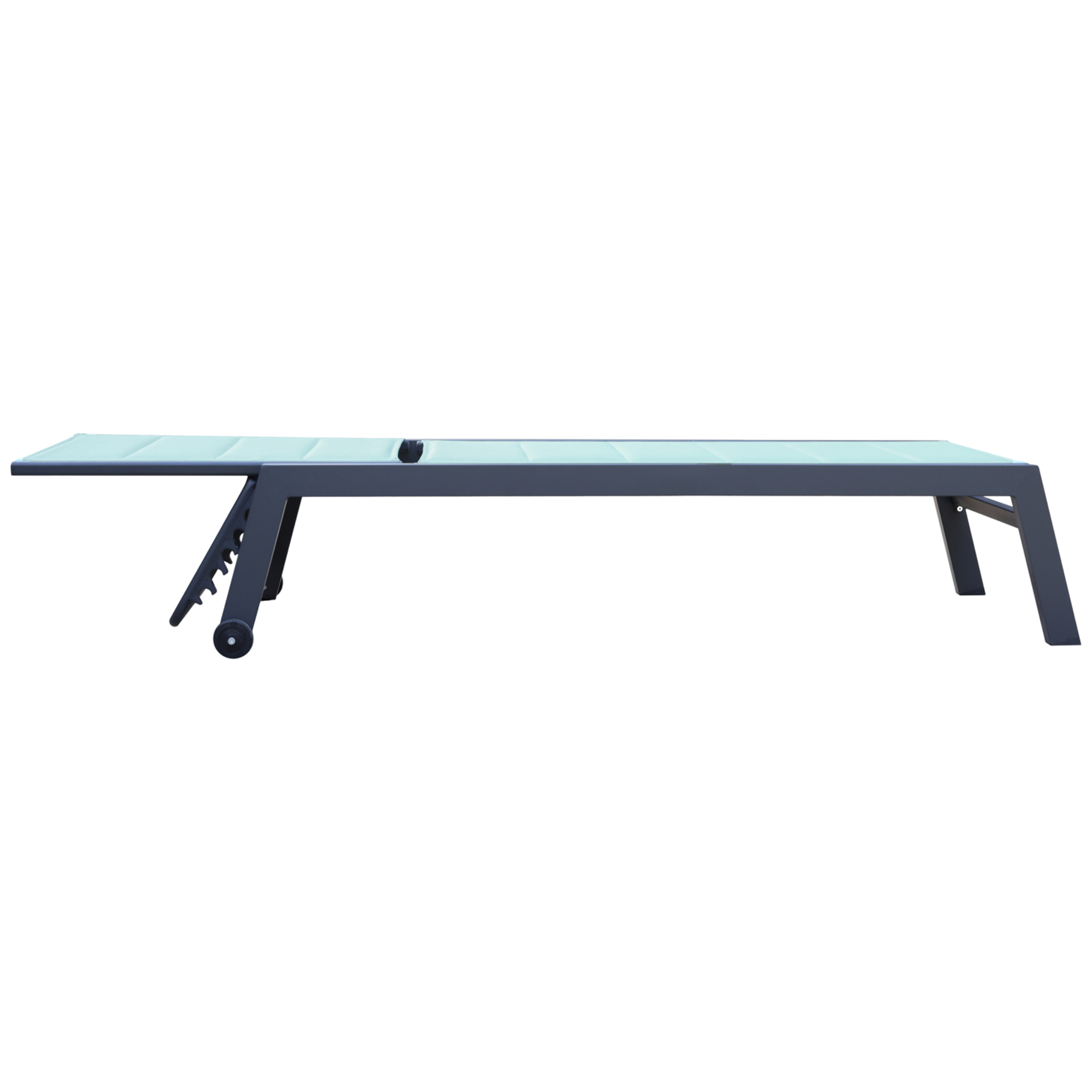 Bain de soleil BARBADOS en textilène vert d'eau - aluminium anthracite