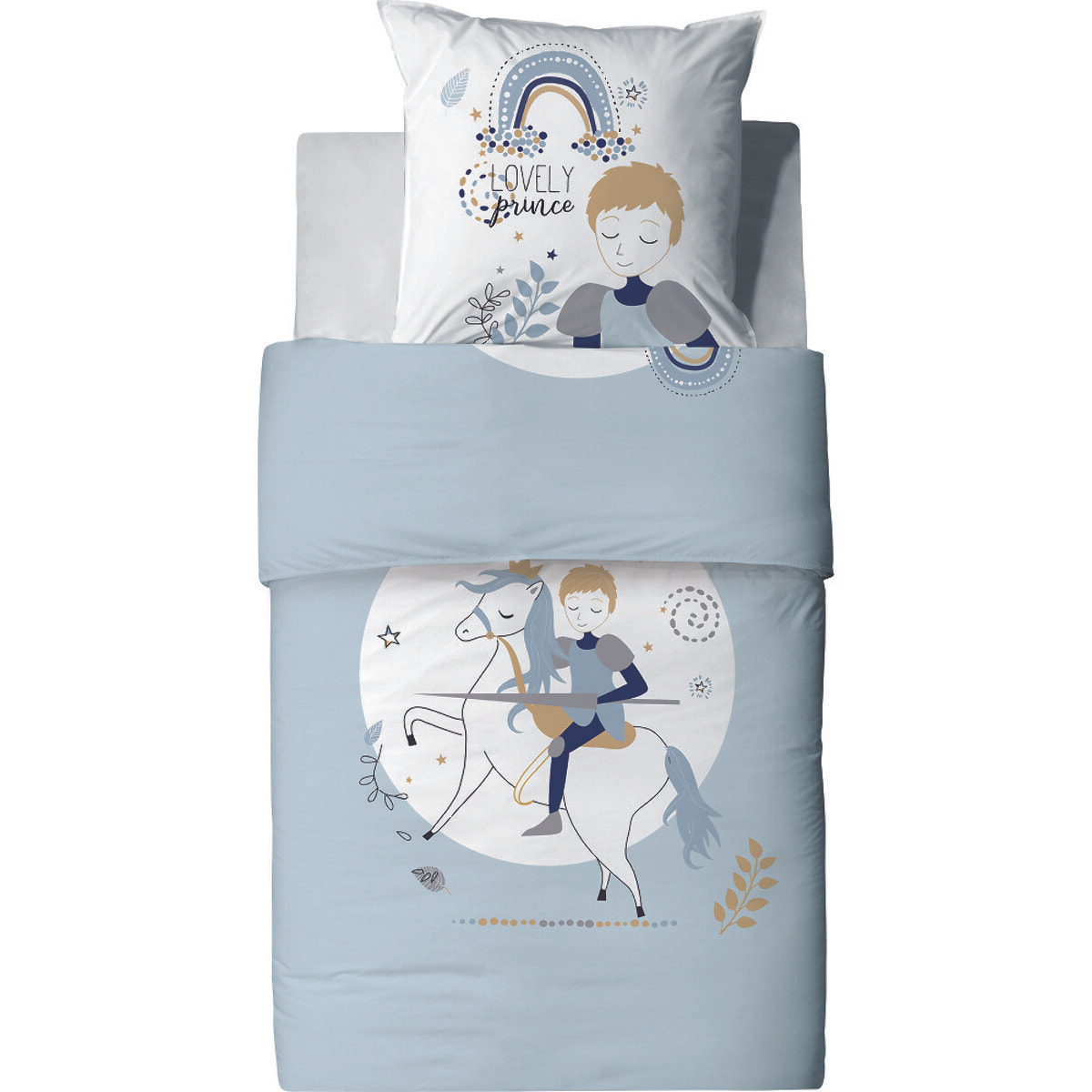 Parure Housse De Couette 2pcs 100% Coton Classique 47fils Lovely Prince