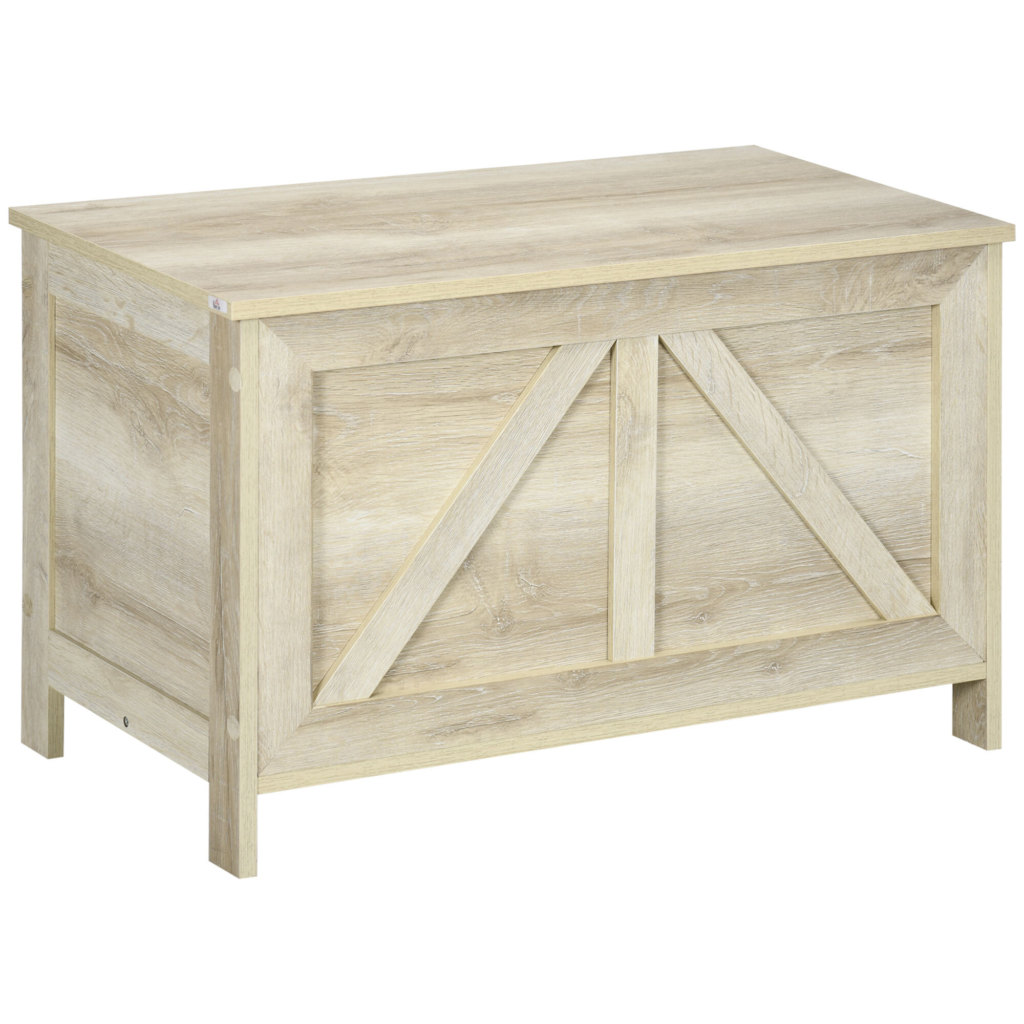 Coffre de rangement en bois sur pied style campagne chic dim. 76L x 39l x 48H cm aspect bois clair