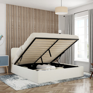 Lit coffre Louise 160x200cm tissu bouclette