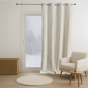 Rideau épais imitation fourrure polaire - Blanc