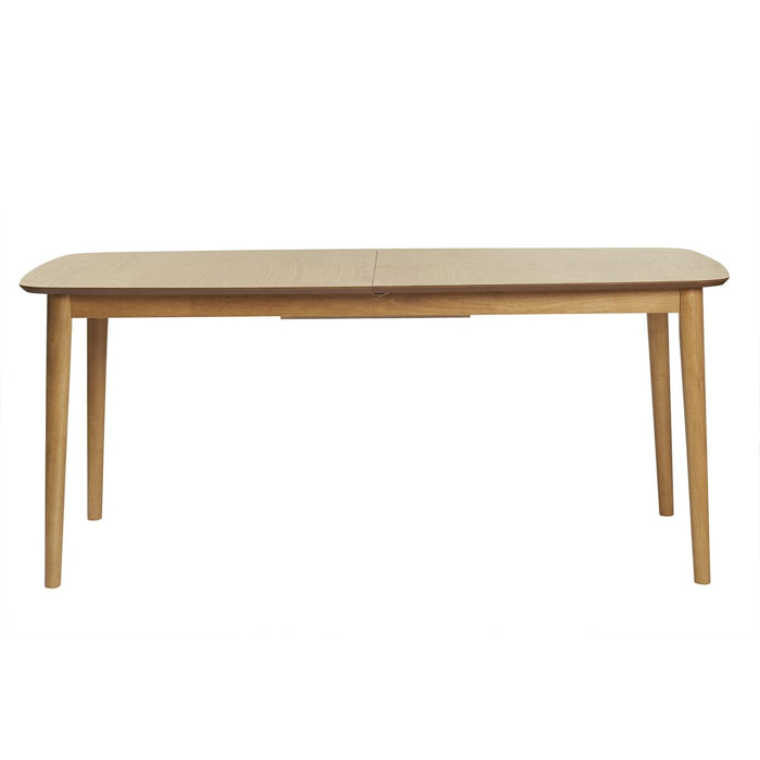 Table extensible rallonges intégrées rectangulaire en bois clair chêne L180-220 cm EGO