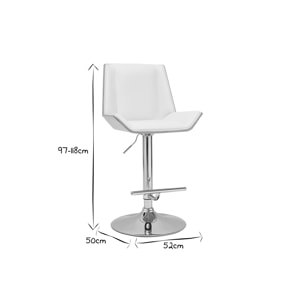 Tabouret de bar design blanc et bois clair MELKIOR