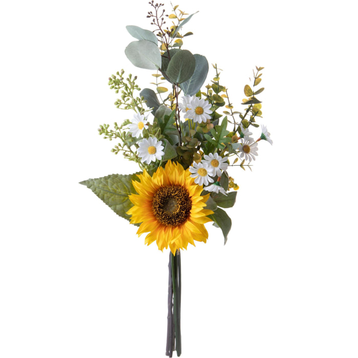 Bouquet Con Girasole - Pezzi 2 - Colore: Giallo - 19xH53x21cm - Bianchi Dino -