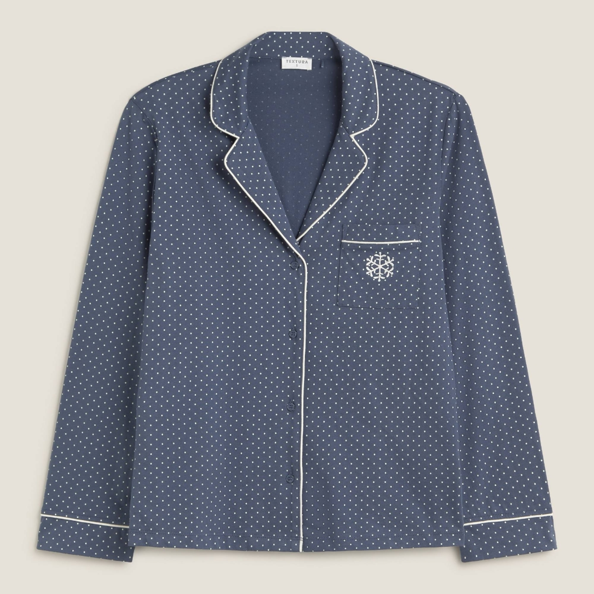 Camisa de algodón punto topos Mimit color azul oscuro 100% Algodón