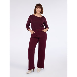 Fiorella Rubino - Camiseta con escote asimétrico - Burgundy