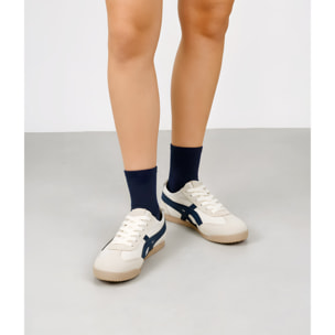Zapatillas planas azules con cordones