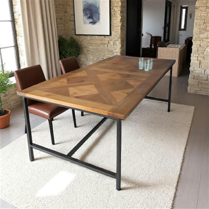 Table à manger décor marqueterie 200 cm VARSOVIE