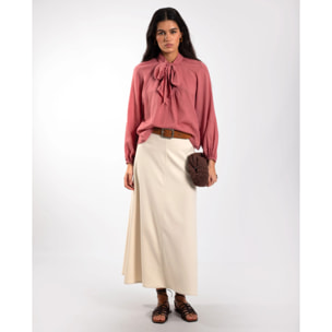 Blusa de manga larga con lazada