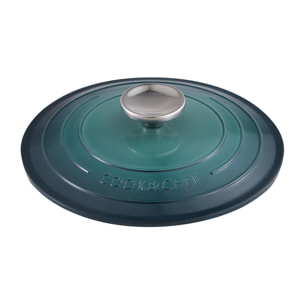 cacerola con tapa en aluminio fundido color verde