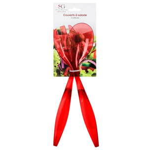 Couverts à salade "Square" rouge nacarat