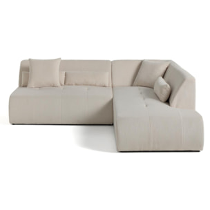 Onyx - canapé modulable d'angle droit - 5 places - en velours côtelé - Beige