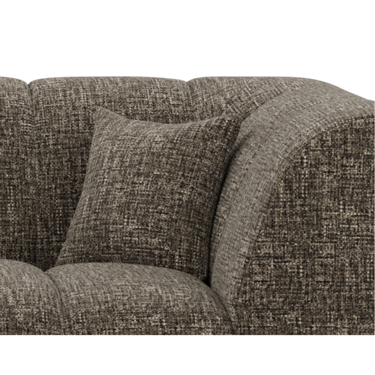Curtis - canapé d'angle gauche 4 places avec accoudoir en tissu texturé - Vert Olive