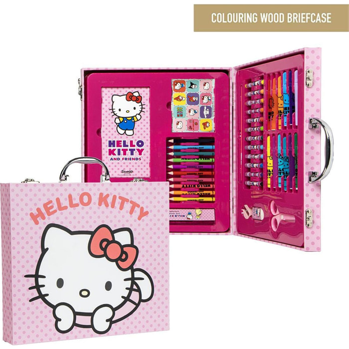 Set Papelería Coloreable Maletín Hello Kitty