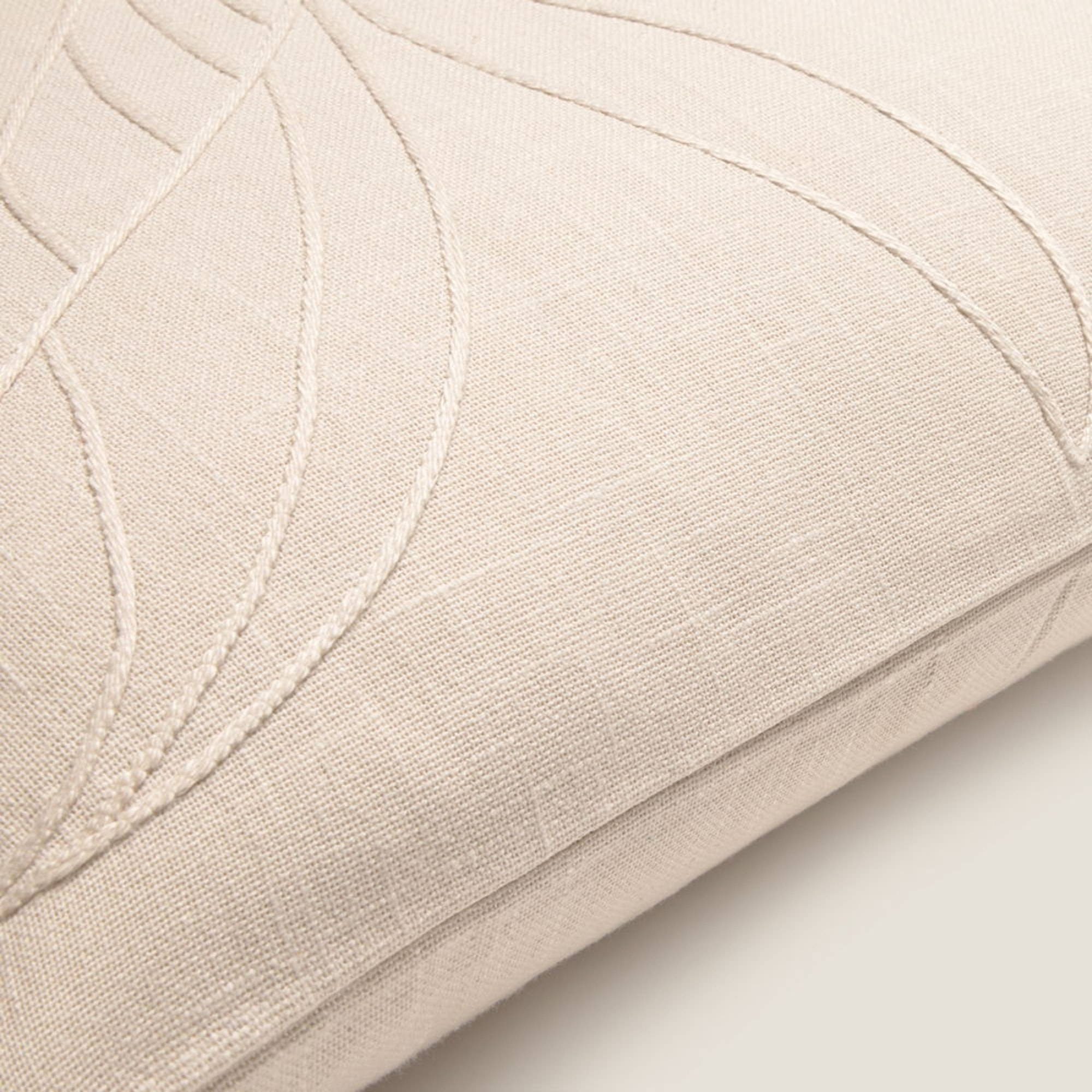 Funda de cojín algodón hojas bordadas Drejasa color gris piedra 100% Algodón