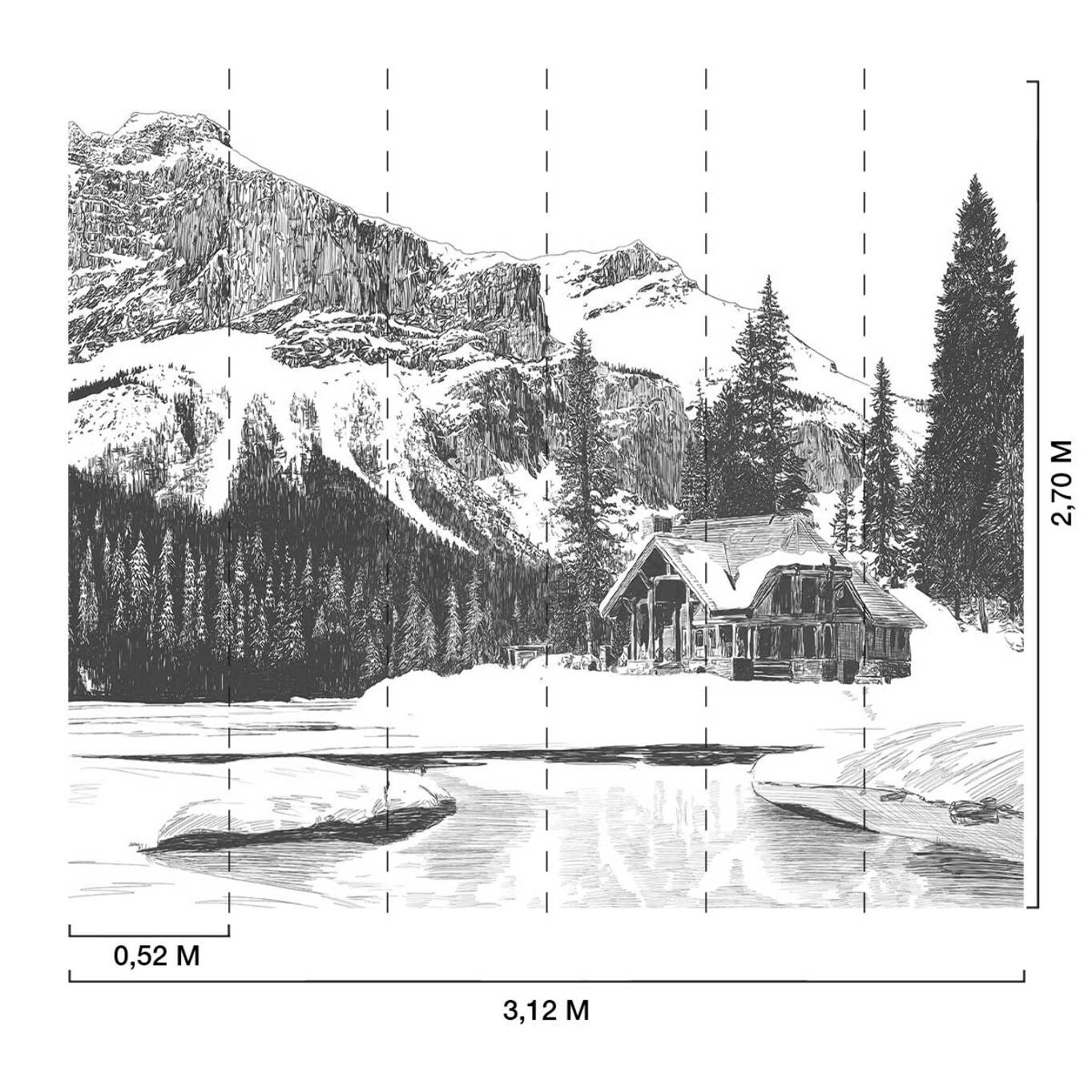 Papier peint chalet Intissé