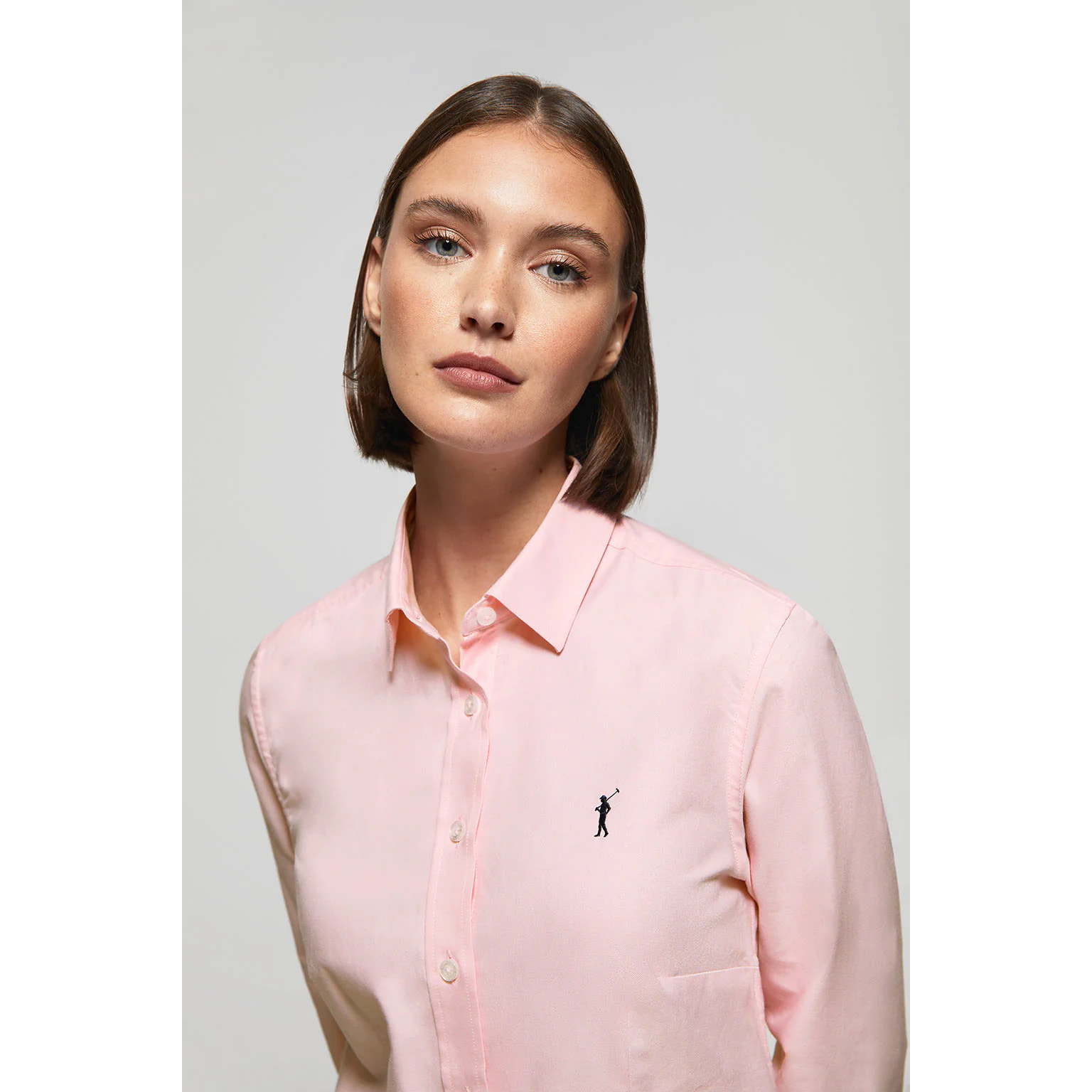 Camisa rosa oxford Slim fit con logo Rigby Go