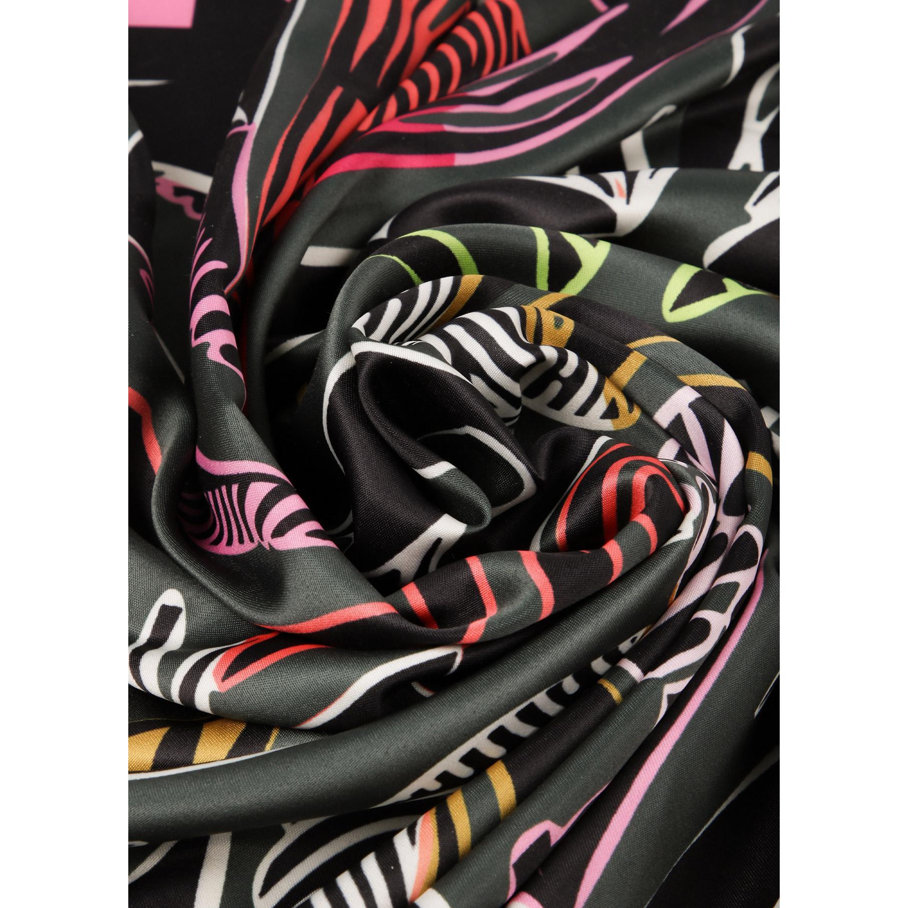 Foulard satinato foglie rigogliose