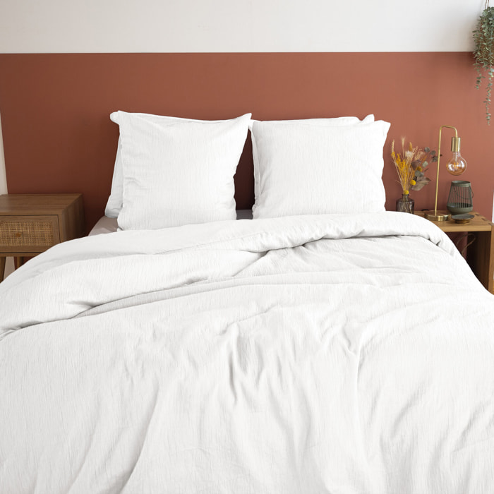 Parure housse de couette 3pcs 100% microfibre_blanc 220x240 cm