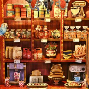 Recogida de dulces. Book Nook de madera, diseño 3D realista con gran detalle, luces led y 162 piezas.