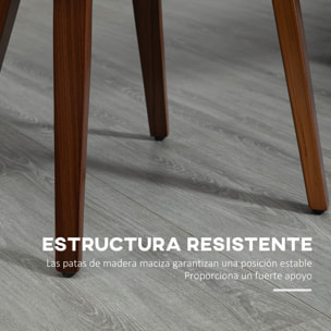 HOMCOM Juego de 2 Sillas de Comedor Modernas Sillas de Cocina con Asientos Tapizados en PU Cuero y Patas de Madera para Salón Dormitorio Carga 120 kg 47,5x55x85 cm Gris