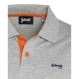 POLO SCHOTT HEATHER GREY/ORANGE