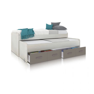 Cama doble juvenil Axim Blanco Alpes - Basalto