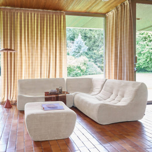 Canapé d'angle compressé modulable 5 places avec repose pied velours côtelé SOKOL