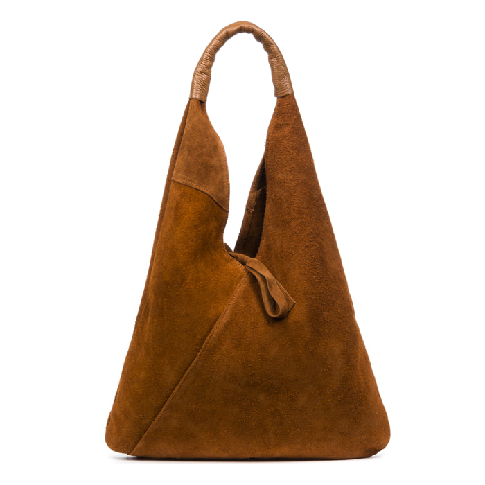 Borsa Shopper da donna Agnana. Vera pelle Scamosciato e Dollaro.