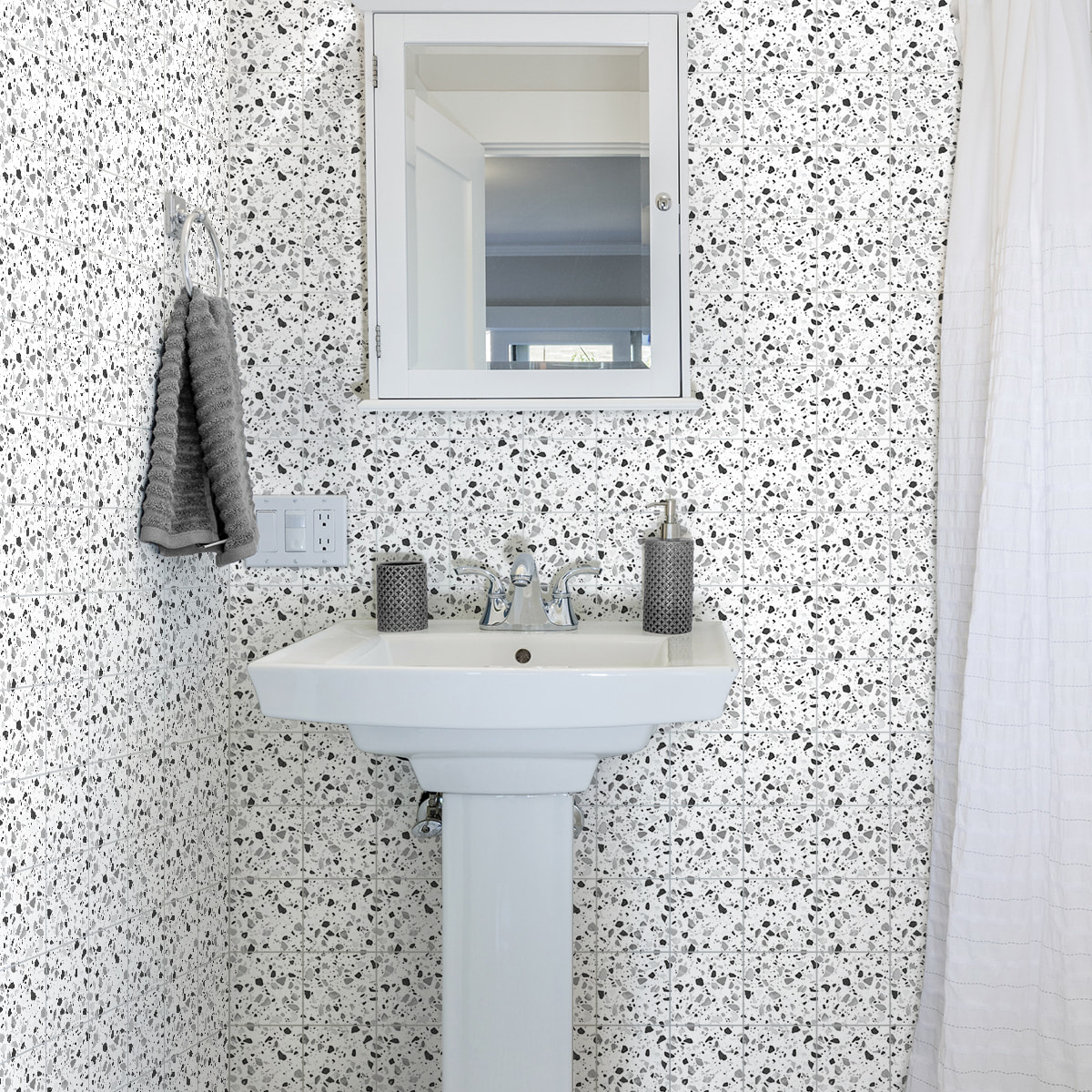 Stickers muraux - Sticker Mural Carrelage adhésif Cuisine Salle de Bain - 60 STICKERS CARRELAGES TERRAZZO CATANE