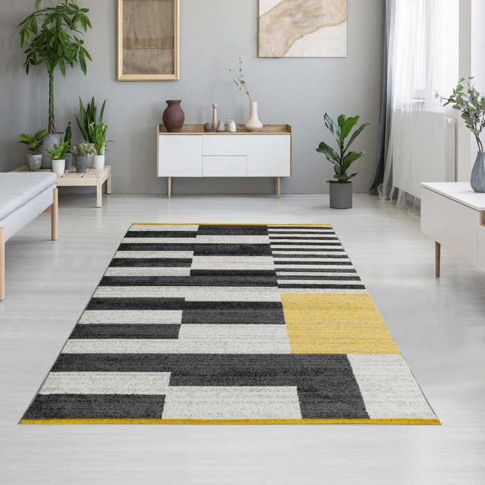 Tapis salon et chambre tissé motif géométrique CIRU