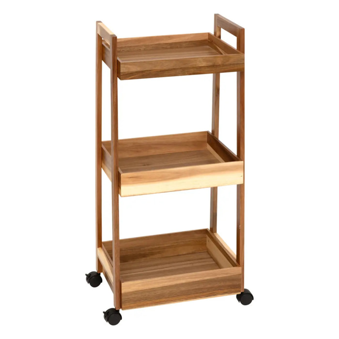 Desserte 3 niveaux Acacia L40 cm