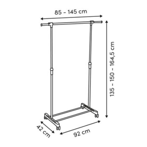 Portant à vêtements Hangy gris