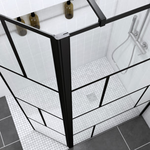 Pack Paroi de douche 90+40x195cm + Receveur a carreler 140x90cm + Bonde horizontale - BLOCKS 90