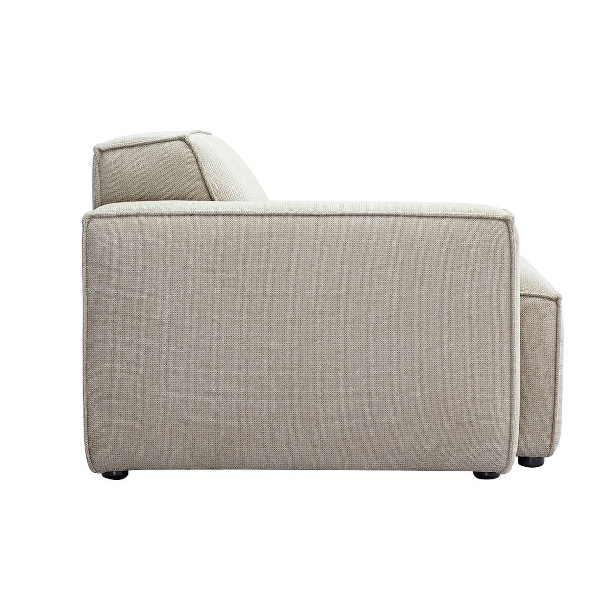 Module d'angle gauche pour canapé en tissu chenille beige SPLIT