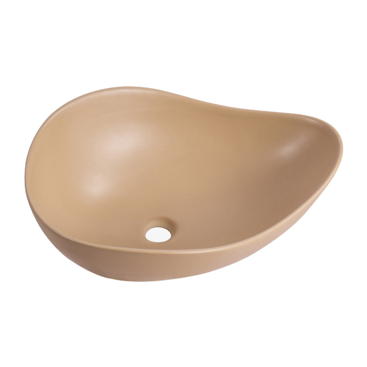 Vasque à poser design asymétrique 50,5 x 38 x 19 cm sans trop-plein moka mat PixL (CEPX5038MOM)