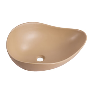 Vasque à poser design asymétrique 50,5 x 38 x 19 cm sans trop-plein moka mat PixL (CEPX5038MOM)