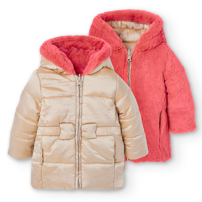 Parka reversible de bebé niña