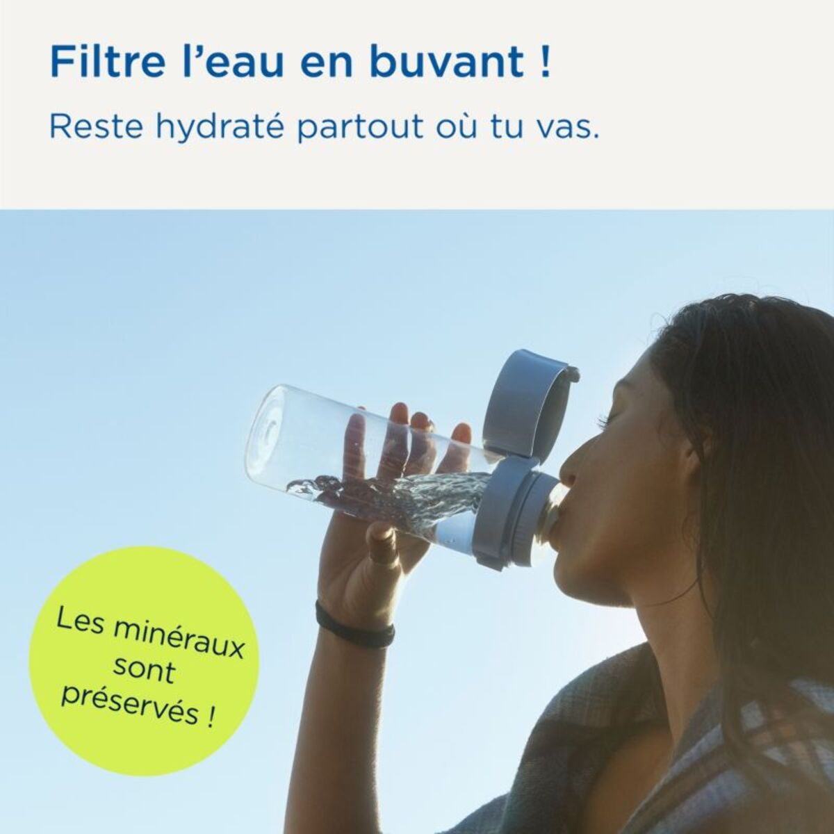Gourde filtrante BRITA filtrante Vital abricot + 2 filtres à eau