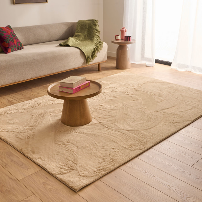 NUBE - Tapis doux et moelleux à poils courts beige - NUB6000BEI