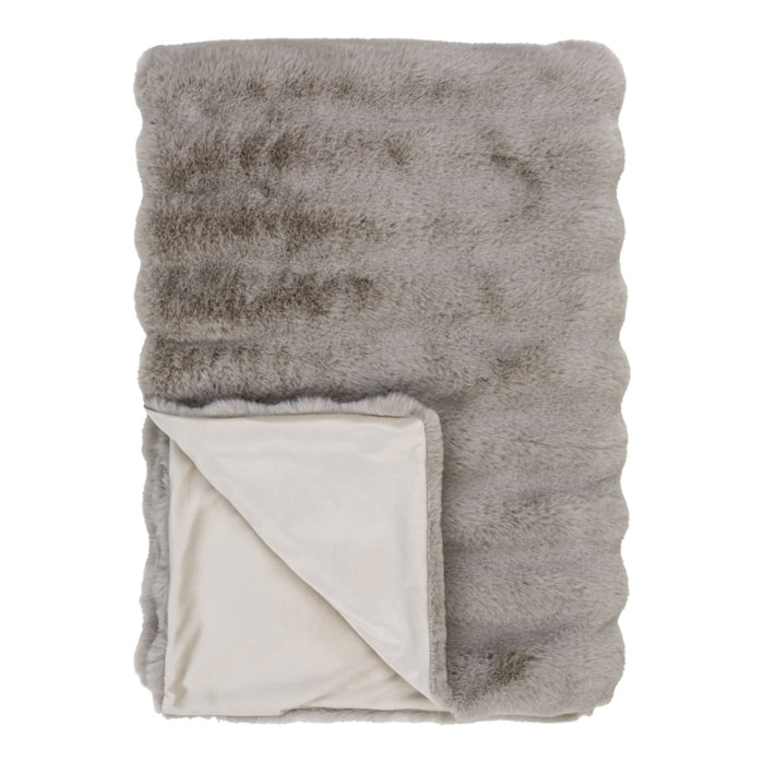 Galena Plaid in pelliccia sintetica grigia 130x180 cm