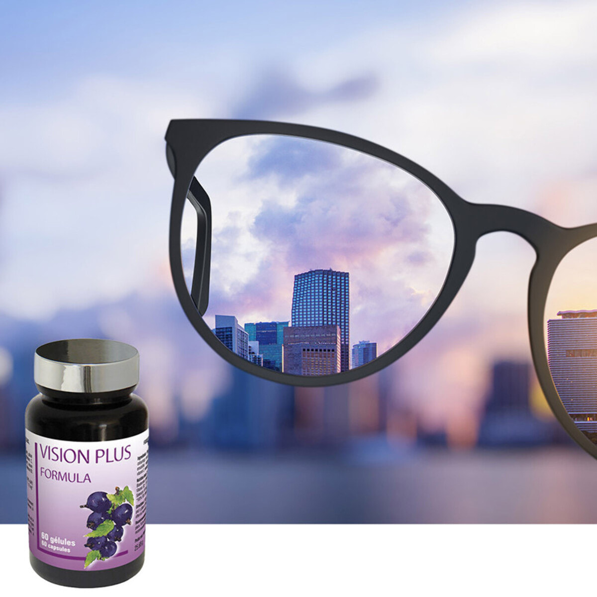 NUTRI EXPERT - Vision Plus - Soutient la santé oculaire - Améliore la vision et l'acuité visuelle - Protège du vieillissement oculaire - 60 gélules végétales - Marque Française - Cure 30 jours - Lot de 2