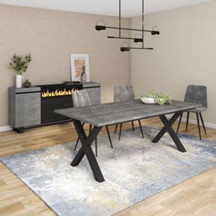 Mesa de comedor Oana 200 Cemento Negro