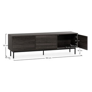 Mueble Tv Florida 3 puertas efecto Nogal