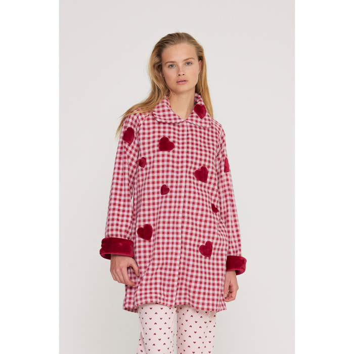 Vestaglia donna petit coeur in pile con zip Noidinotte