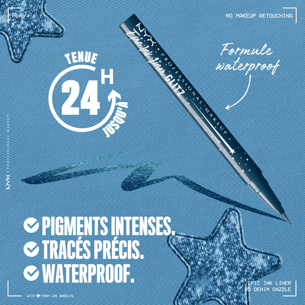 NYX Professional Makeup Epic Ink Eyeliner Glitz DENIM DAZZLE